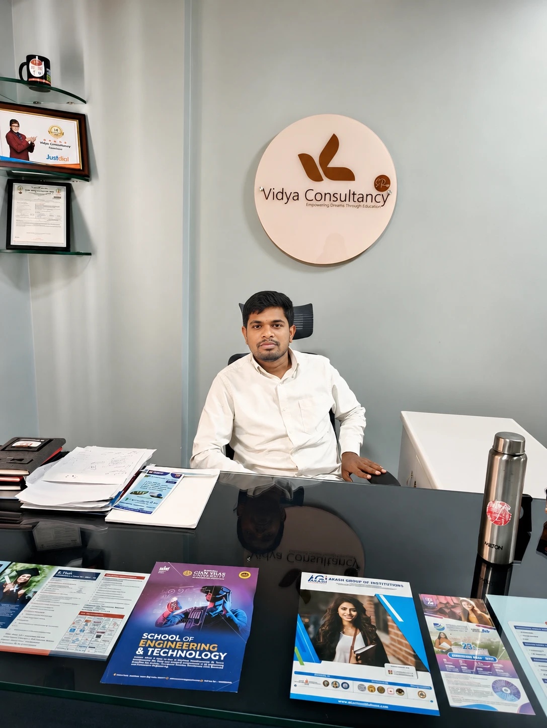 Ramadasu Gopammagari, Founder and Managing Director, at the Vidya Consultancy office in Kurnool