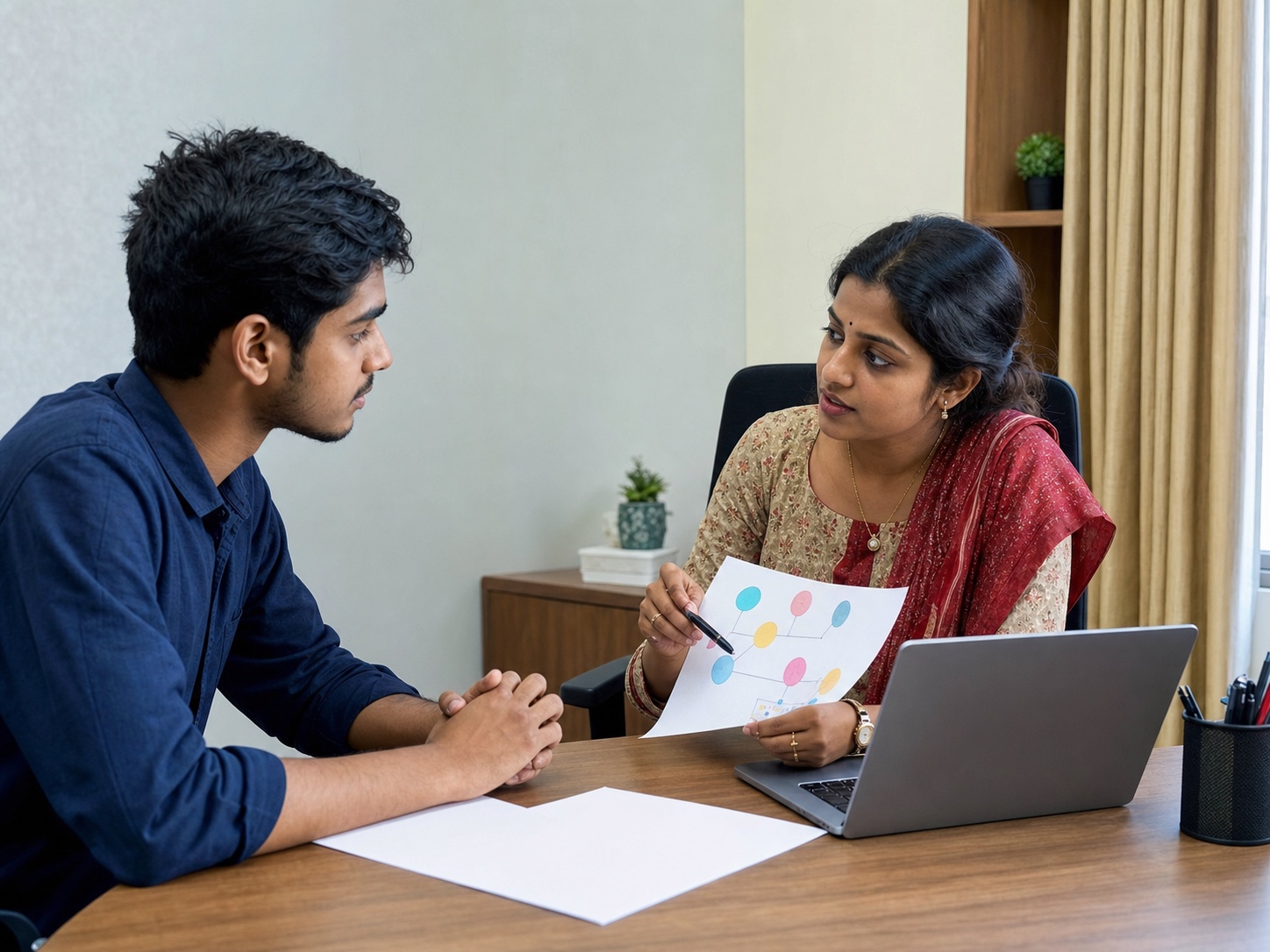 Career counsellor discussing study pathways with a student