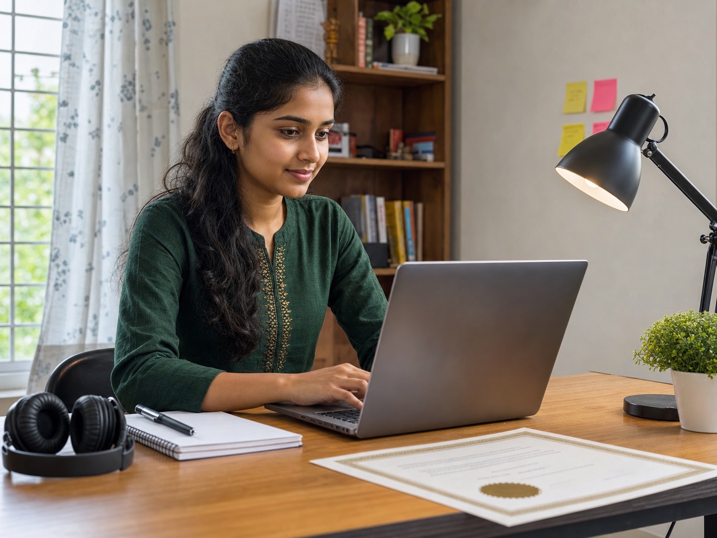 Student completing a professional skills course online